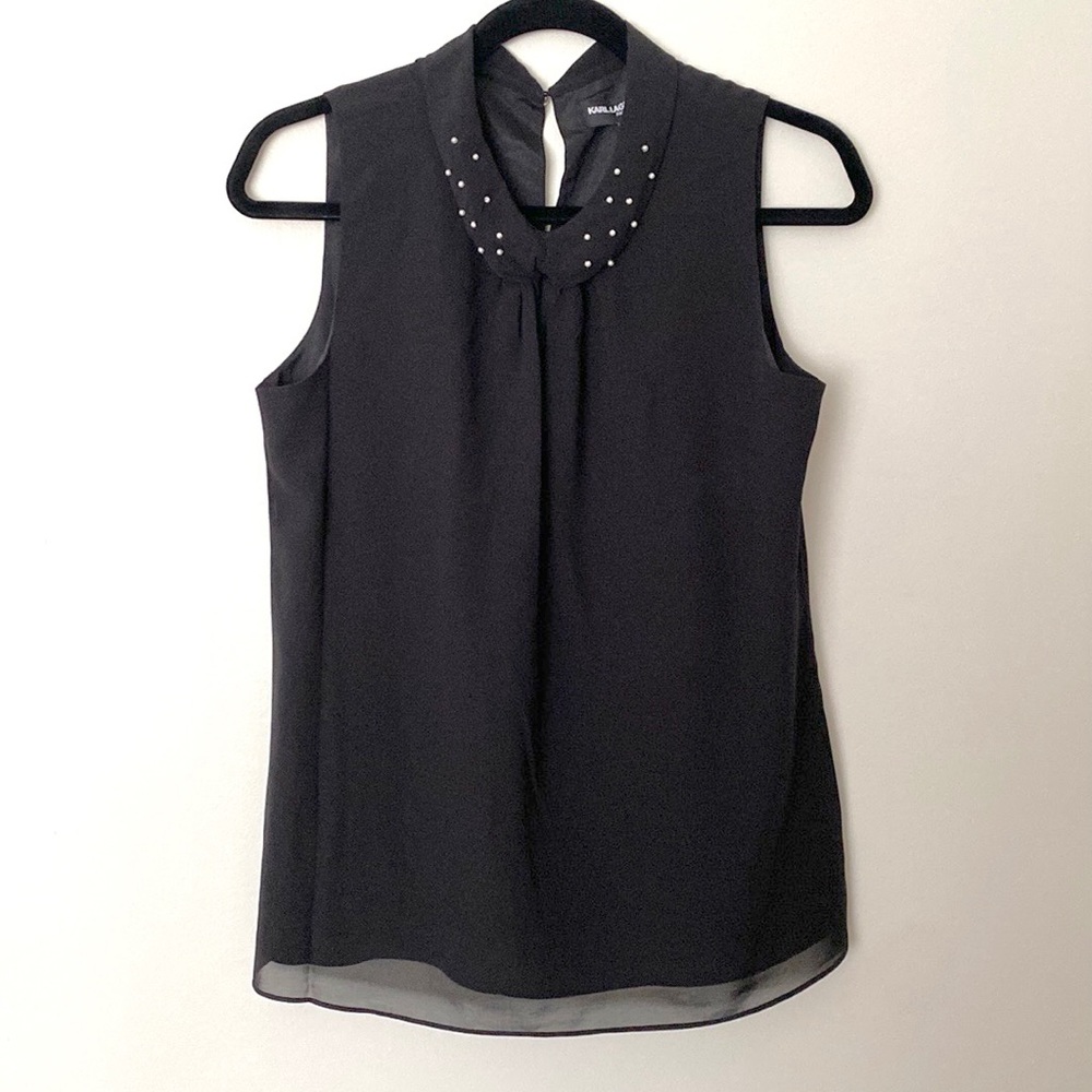 Karl Lagerfeld new with tags sleeveless pearl blouse size small